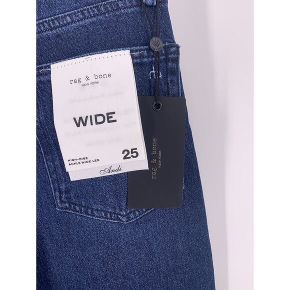 NWT Rag & Bone Dark Wash Andi High Waist Wide-Leg Jeans 25 - Picture 4 of 16